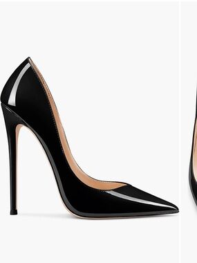 Sleek Black Patent Pointed Stiletto Pump